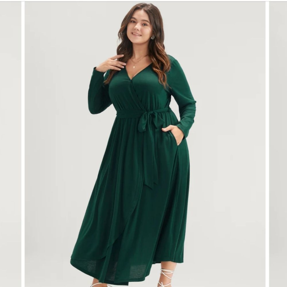 BloomChic green maxi wrap dress size 14/16